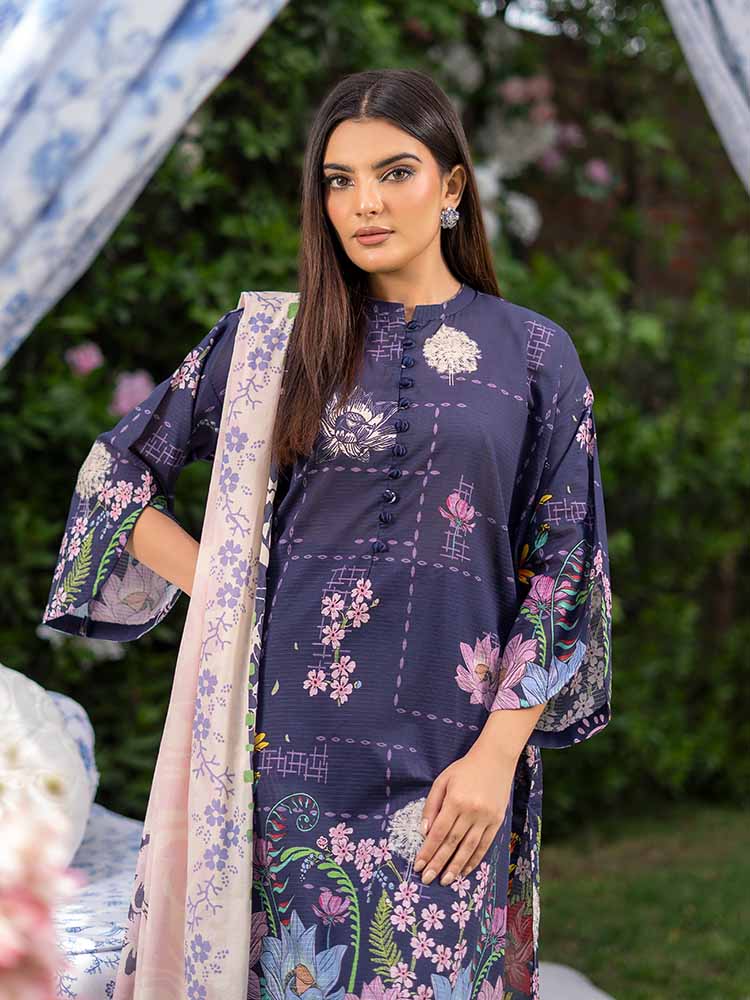 SUFFINA 3-Piece Unstitched Digital Printed Lawn Suit