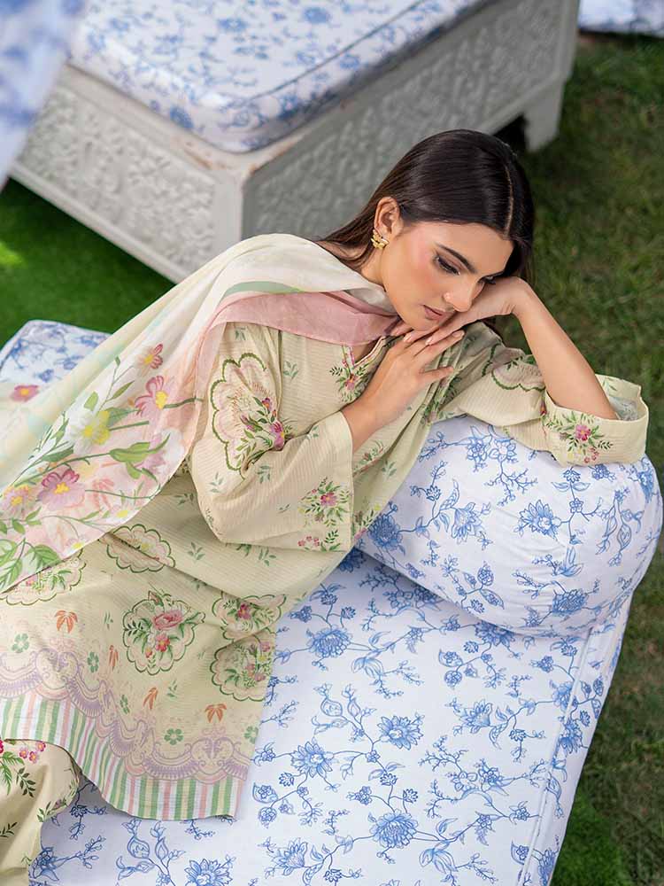 SUFFINA 3-Piece Unstitched Digital Printed Lawn Suit