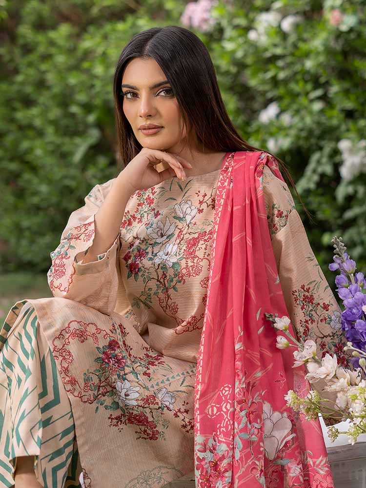 SUFFINA 3-Piece Unstitched Digital Printed Lawn Suit