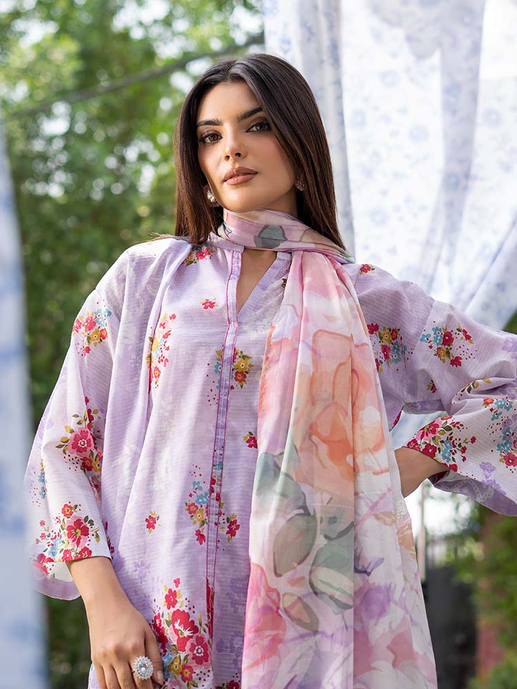 SUFFINA 3-Piece Unstitched Digital Printed Lawn Suit
