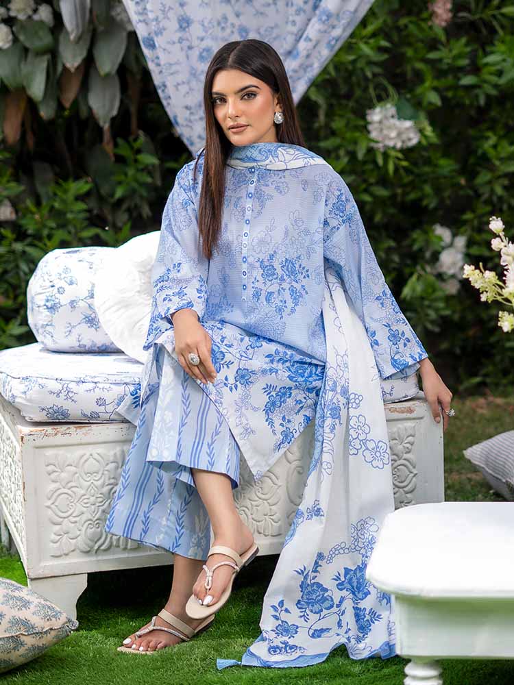 SUFFINA 3-Piece Unstitched Digital Printed Lawn Suit