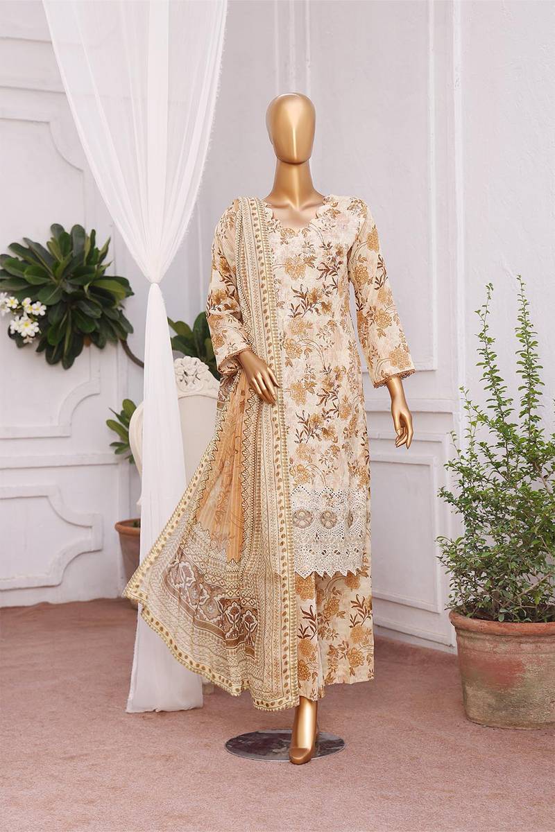 3D Daman Kari Unstitched – 3 Piece – Vol 4 – DAM-033