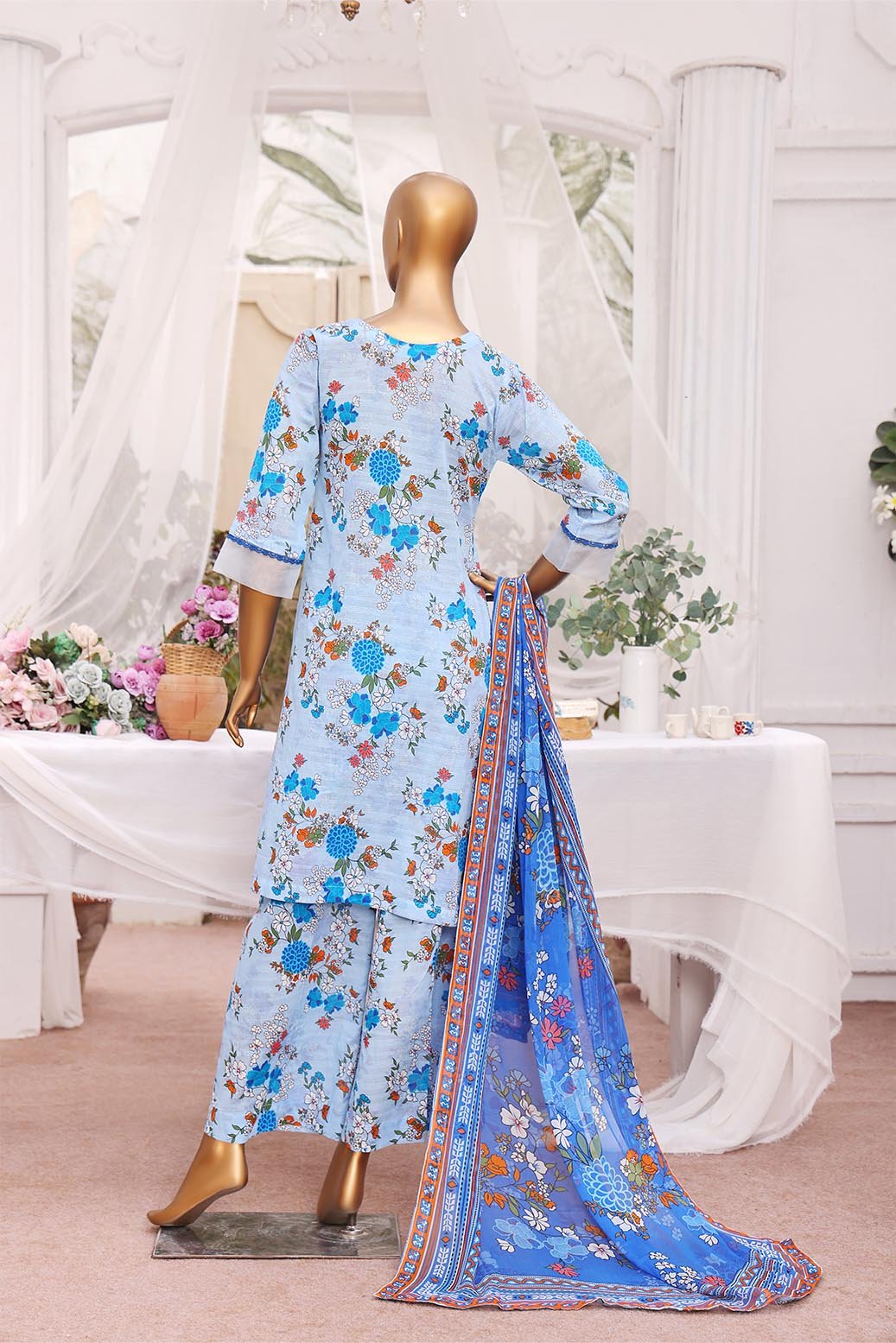 3D Daman Kari Unstitched – 3 Piece – Vol 4 – DAM-034