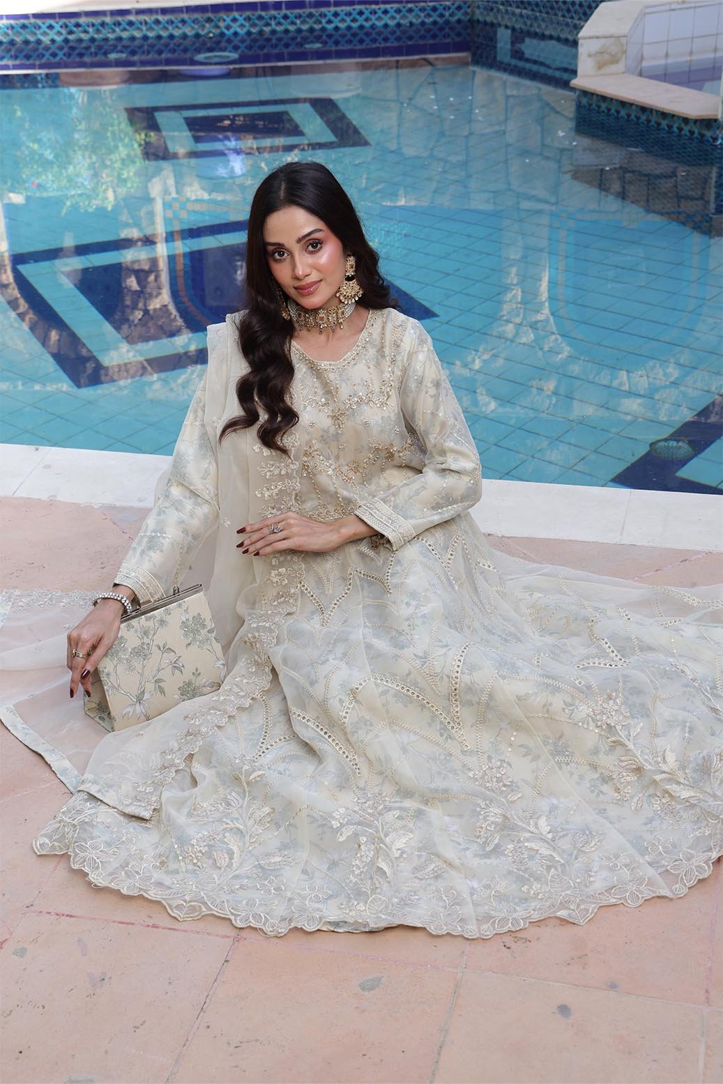 Ballerina Vol-2 Semi Stitched Luxuary Collection & Printed Silk Innar With ADDA TAKAI Hand Embellishment COMPLIMENTARY CLUTCH BAL-005