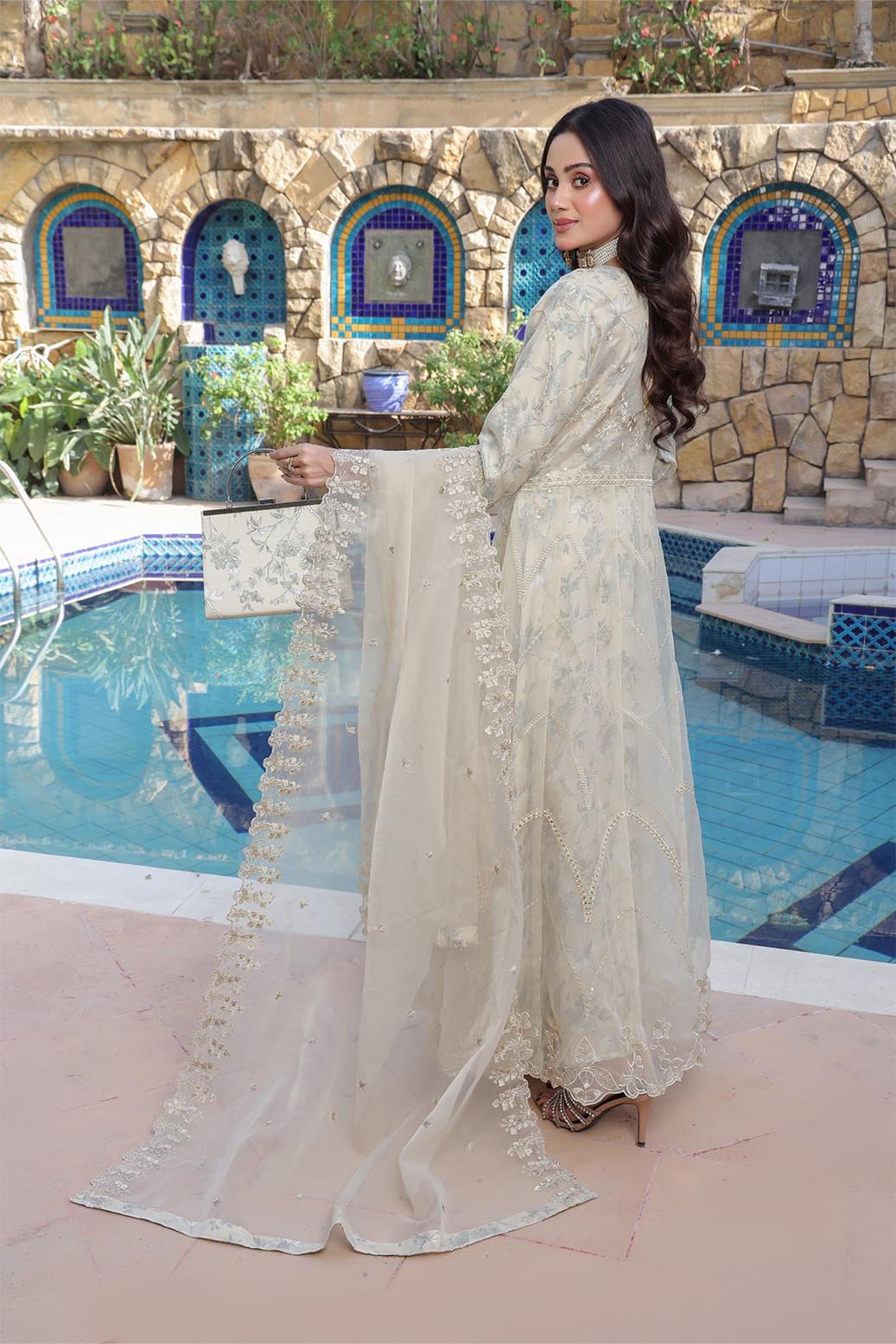 Ballerina Vol-2 Semi Stitched Luxuary Collection & Printed Silk Innar With ADDA TAKAI Hand Embellishment COMPLIMENTARY CLUTCH BAL-005