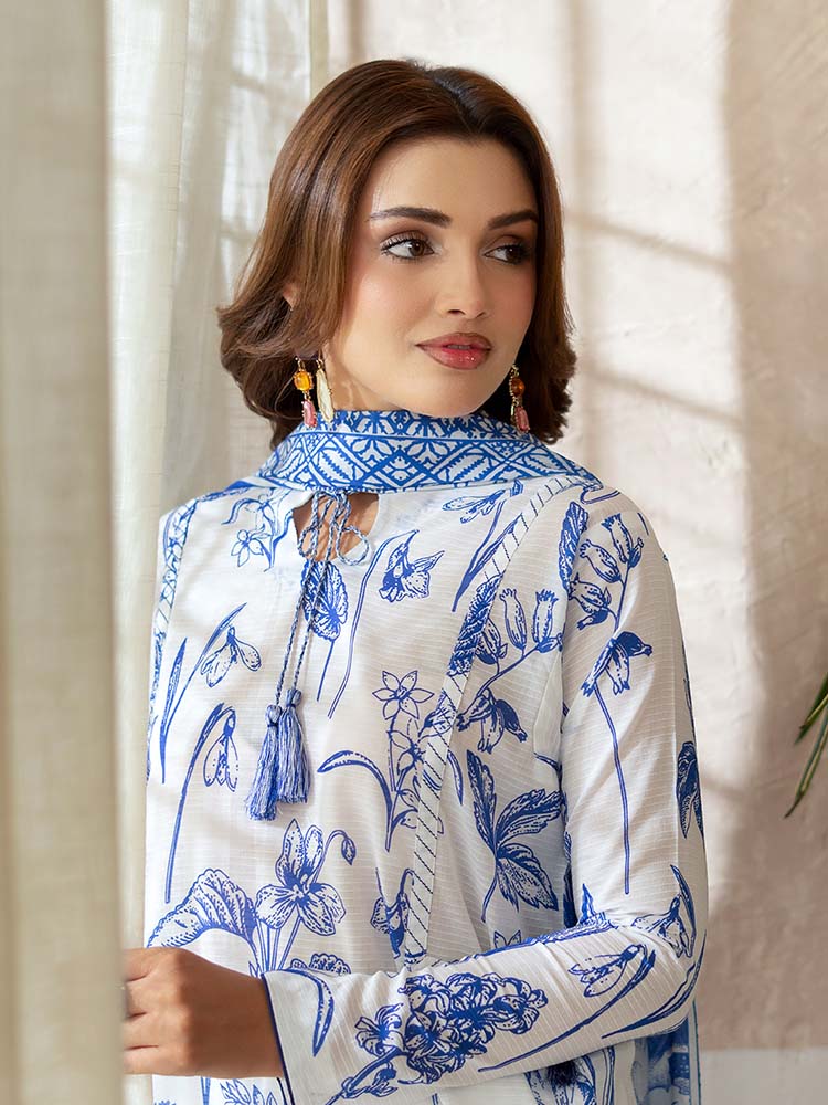 PEARL AND PETALS 3-Piece Unstitched Digital Printed Lawn Suit