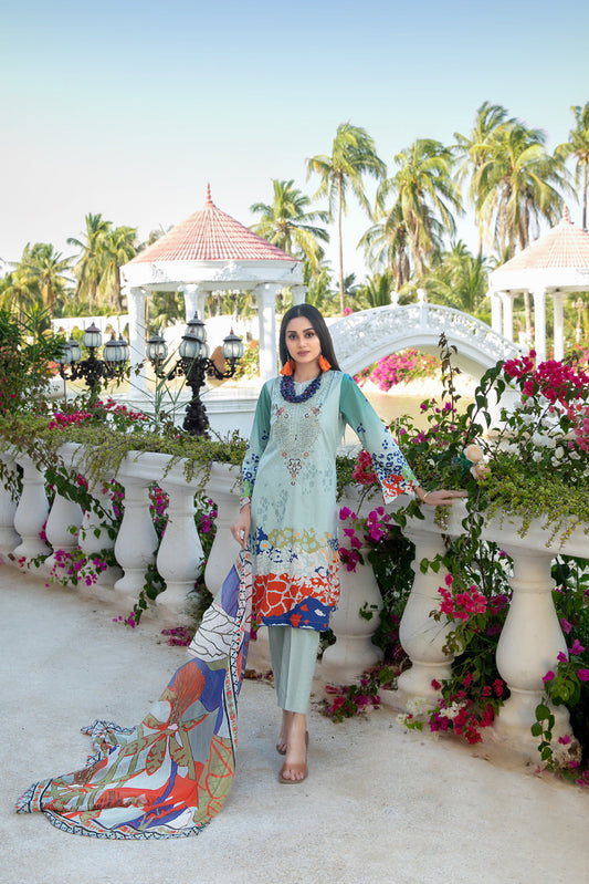 NAZAKKAT LAWN SLUB DIGITAL PRINT