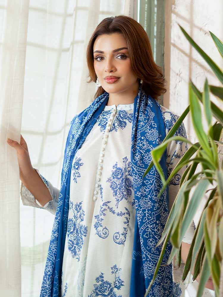 PEARL AND PETALS 3-Piece Unstitched Digital Printed Lawn Suit