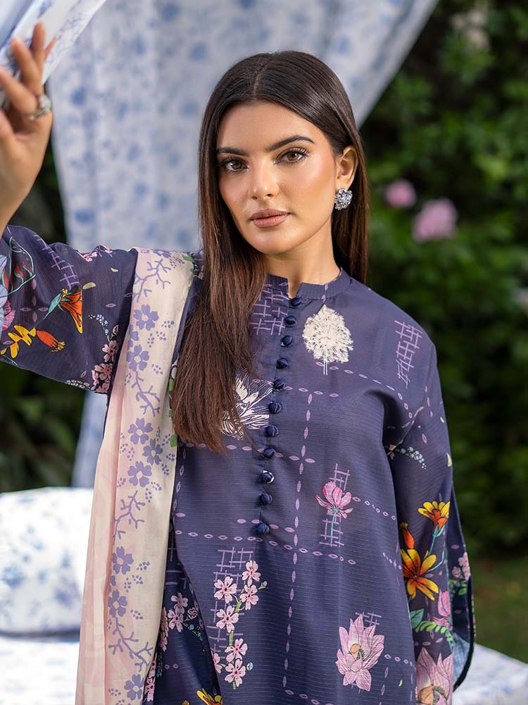SUFFINA 3-Piece Unstitched Digital Printed Lawn Suit