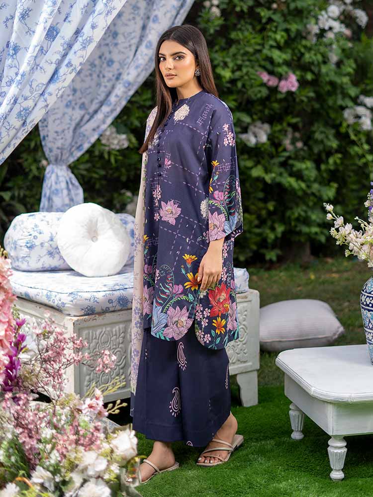 SUFFINA 3-Piece Unstitched Digital Printed Lawn Suit