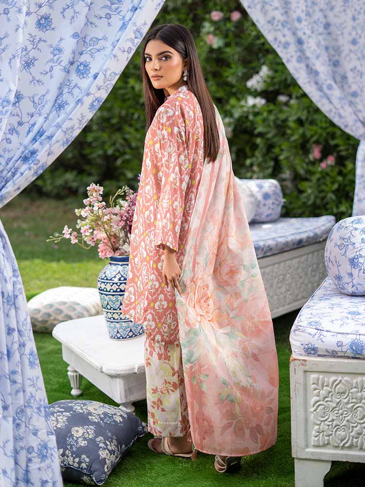 SUFFINA 3-Piece Unstitched Digital Printed Lawn Suit