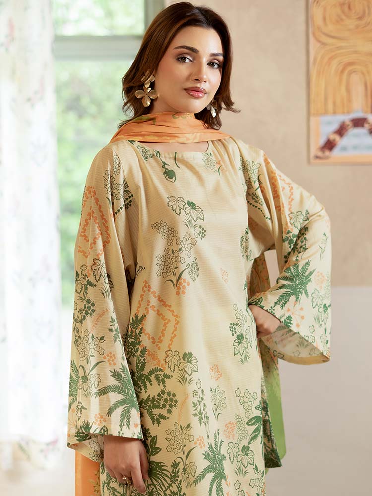 PEARL AND PETALS 3-Piece Unstitched Digital Printed Lawn Suit
