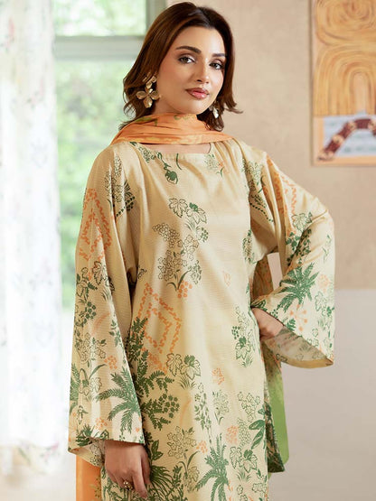 PEARL AND PETALS 3-Piece Unstitched Digital Printed Lawn Suit