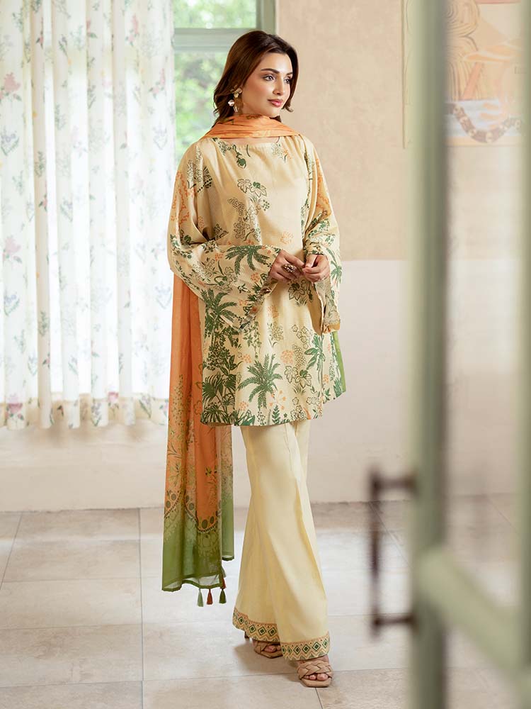 PEARL AND PETALS 3-Piece Unstitched Digital Printed Lawn Suit