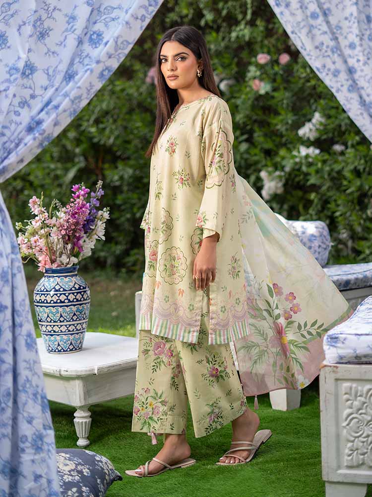 SUFFINA 3-Piece Unstitched Digital Printed Lawn Suit
