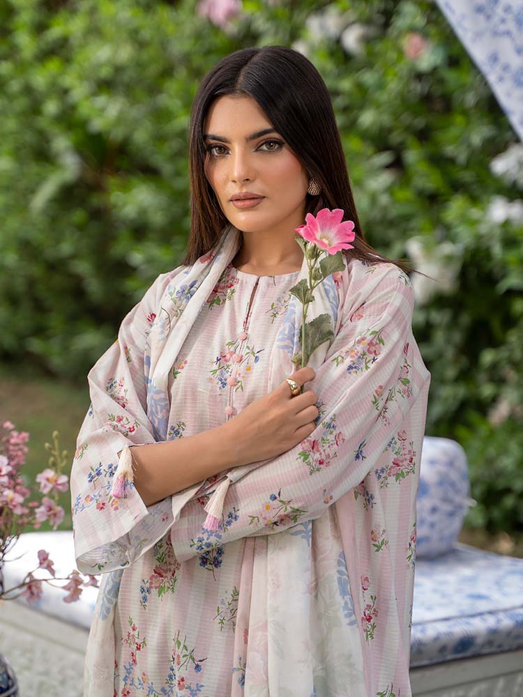 SUFFINA 3-Piece Unstitched Digital Printed Lawn Suit