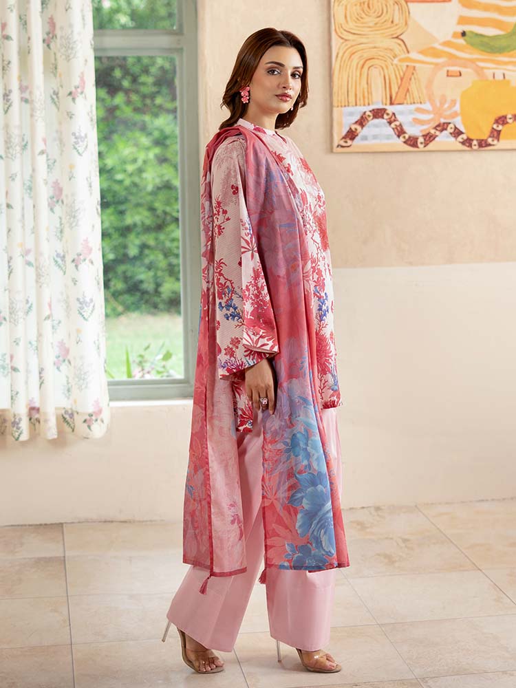 PEARL AND PETALS 3-Piece Unstitched Digital Printed Lawn Suit