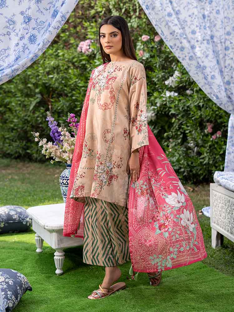 SUFFINA 3-Piece Unstitched Digital Printed Lawn Suit