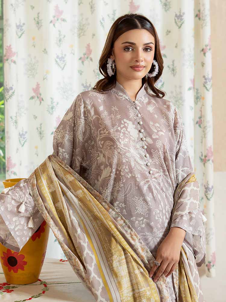PEARL AND PETALS 3-Piece Unstitched Digital Printed Lawn Suit