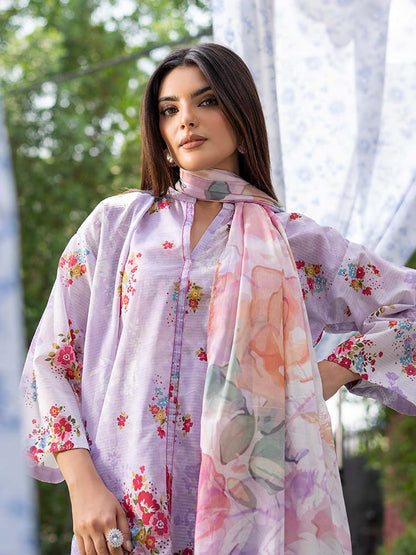 SUFFINA 3-Piece Unstitched Digital Printed Lawn Suit