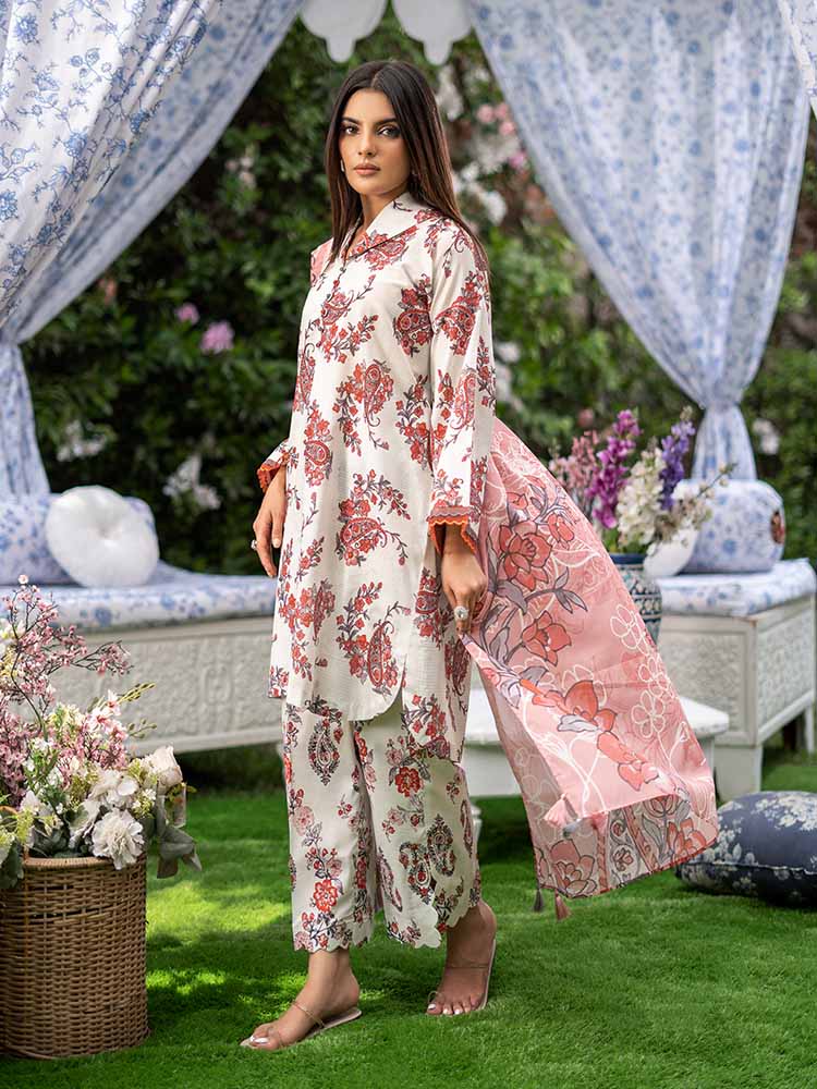 SUFFINA 3-Piece Unstitched Digital Printed Lawn Suit