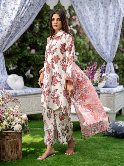 SUFFINA 3-Piece Unstitched Digital Printed Lawn Suit