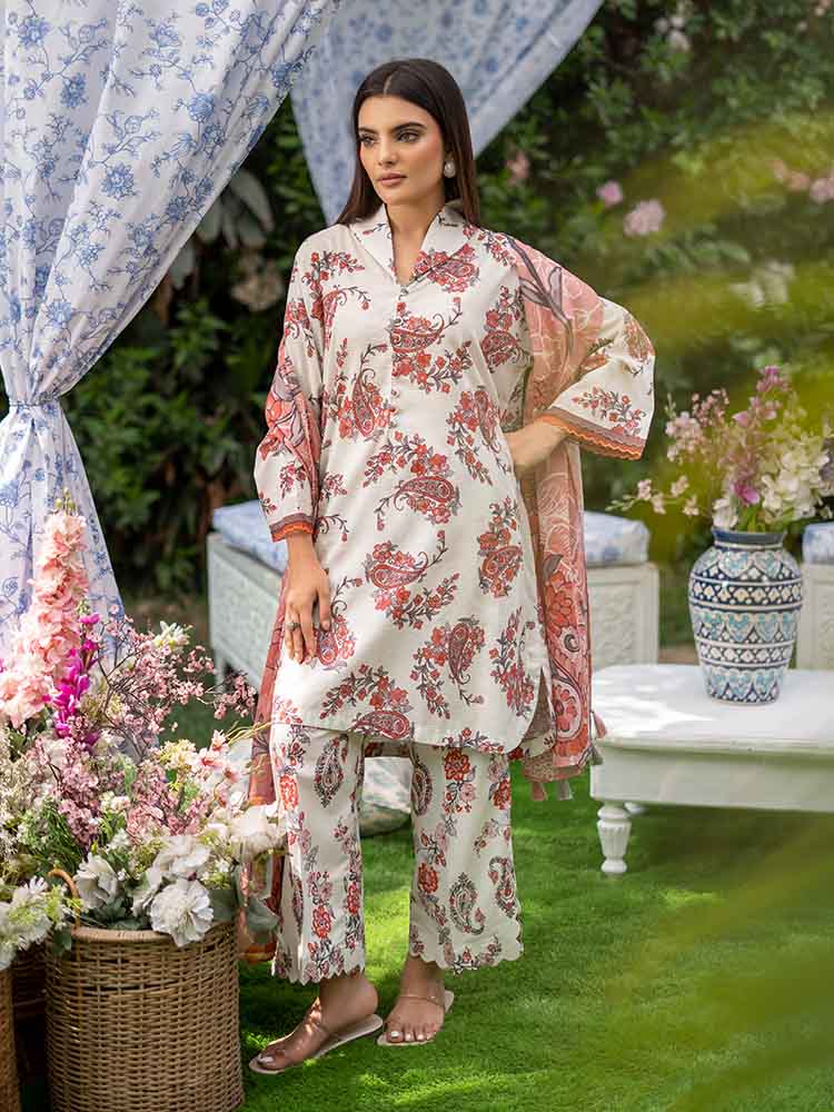 SUFFINA 3-Piece Unstitched Digital Printed Lawn Suit