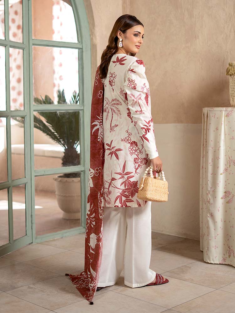 PEARL AND PETALS 3-Piece Unstitched Digital Printed Lawn Suit