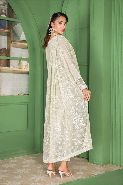 Vanilla Unstitched Dyed Embroidered Doriya Lawn With Exclusive Embroidered Bamber Chiffon Duppata