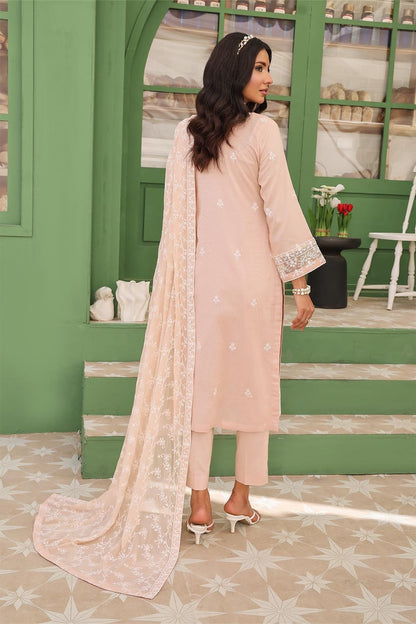 Vanilla Unstitched Dyed Embroidered Doriya Lawn With Exclusive Embroidered Bamber Chiffon Duppata